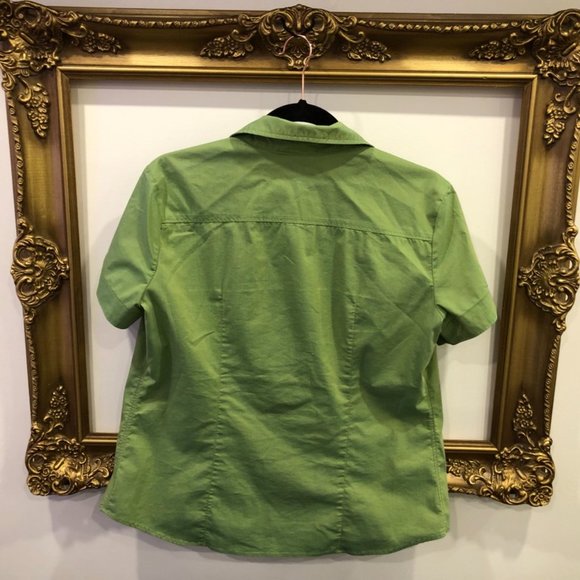 Sage Green Short Sleeve Button Down - Picture 2 of 3